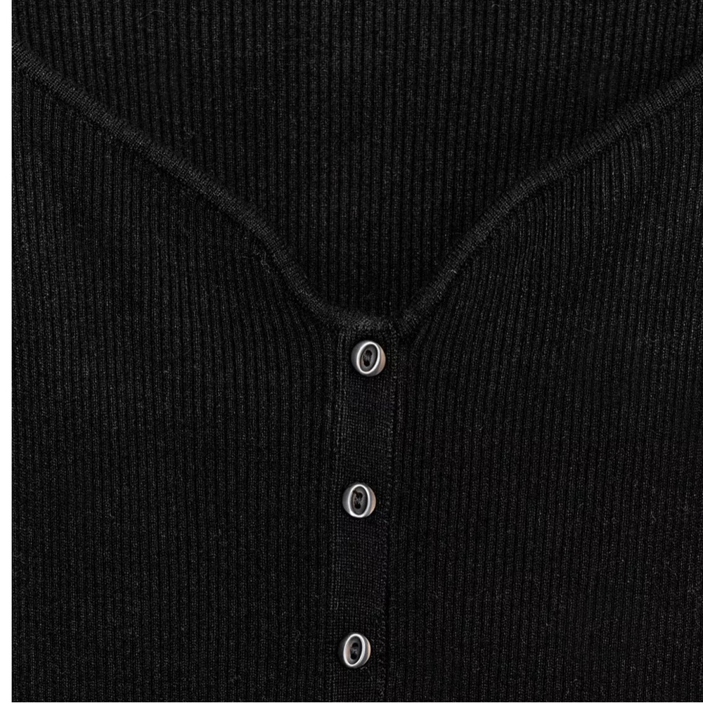 Zara NWT rib knit midi dress black 6216/100 - Picture 3 of 12